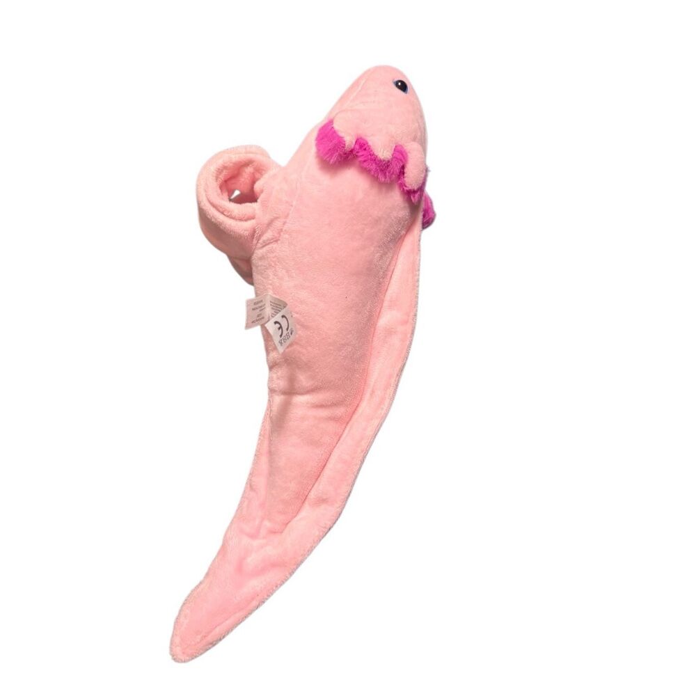 The Petting Zoo Axolotl Plush Stuffed Animal with Two Slap Bracelets Pink Arm - Picture 7 of 11